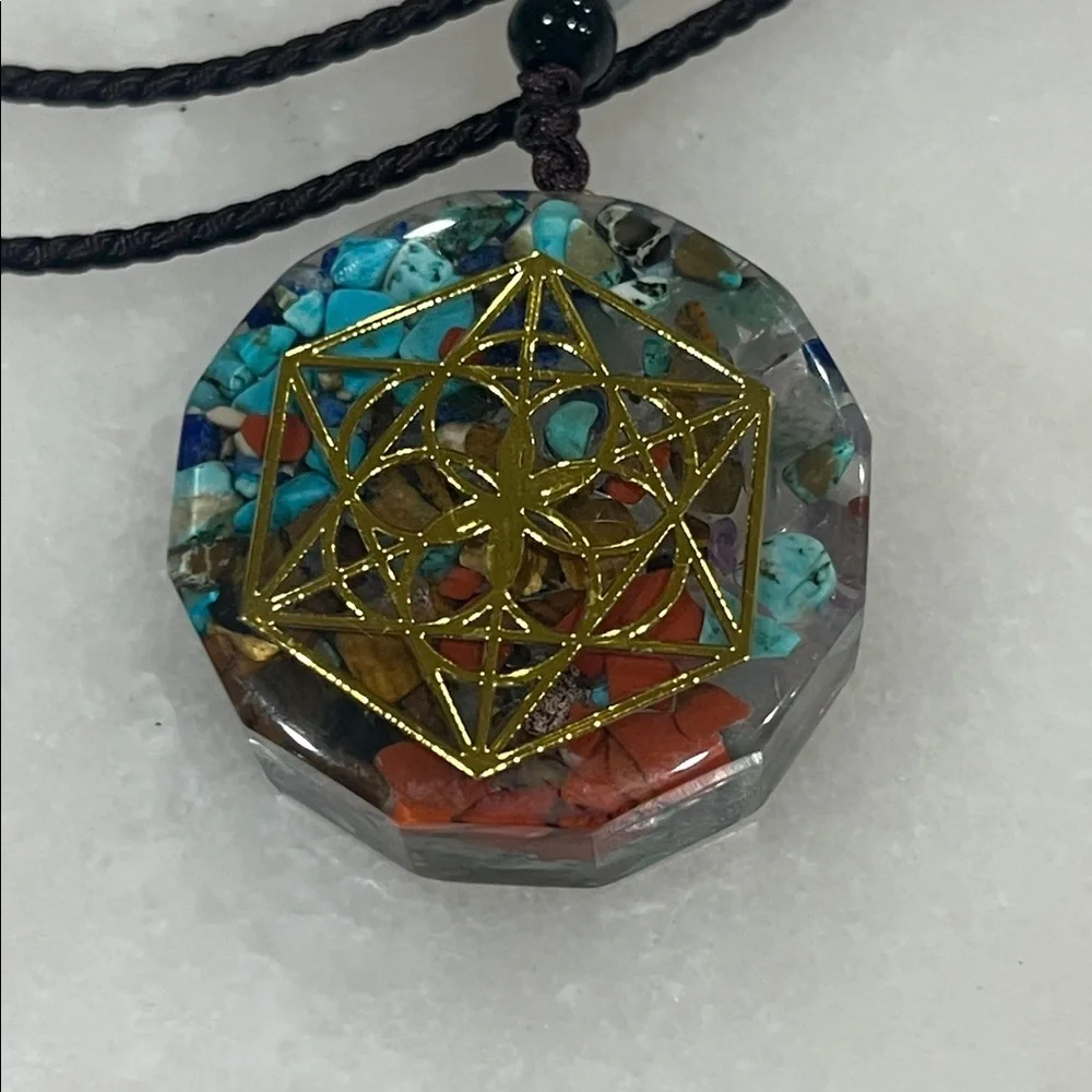 26” Meditation Geometry Orgone Chakra Pendant Necklace